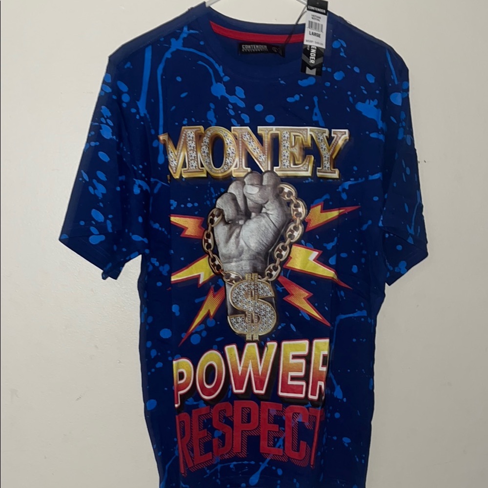 NWOT Blue Contender Graphic T-Shirt with Bold Print